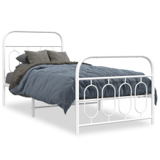 vidaXL fehér fém ágykeret fej- és lábtámlával 90 x 190 cm ágy és ágykellék