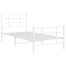 vidaXL fehér fém ágykeret fej- és lábtámlával 90 x 190 cm (355620) ágy és ágykellék