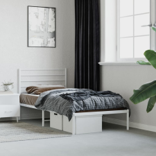 vidaXL fehér fém ágykeret fejtámlával 100x200 cm ágy és ágykellék