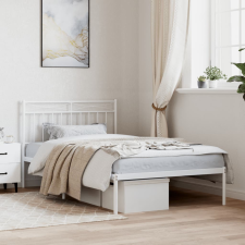 vidaXL fehér fém ágykeret fejtámlával 100x200 cm ágy és ágykellék