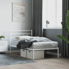 vidaXL fehér fém ágykeret fejtámlával 107x203 cm ágy és ágykellék