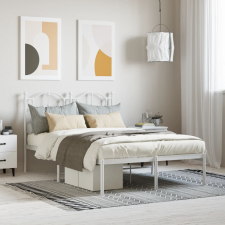 vidaXL fehér fém ágykeret fejtámlával 120 x 200 cm ágy és ágykellék