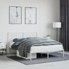 vidaXL fehér fém ágykeret fejtámlával 135 x 190 cm ágy és ágykellék