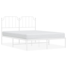 vidaXL fehér fém ágykeret fejtámlával 135 x 190 cm (373935) ágy és ágykellék