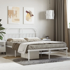 vidaXL fehér fém ágykeret fejtámlával 140 x 200 cm ágy és ágykellék