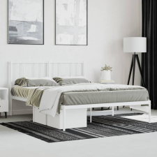vidaXL fehér fém ágykeret fejtámlával 150 x 200 cm ágy és ágykellék