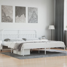 vidaXL fehér fém ágykeret fejtámlával 193 x 203 cm ágy és ágykellék
