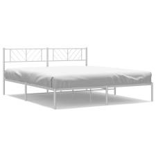 vidaXL fehér fém ágykeret fejtámlával 200 x 200 cm (372235) ágy és ágykellék