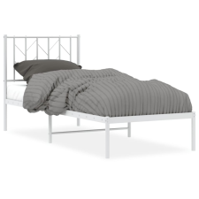 vidaXL fehér fém ágykeret fejtámlával 75 x 190 cm (374476) ágy és ágykellék