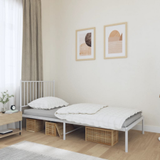 vidaXL fehér fém ágykeret fejtámlával 90x190 cm ágy és ágykellék
