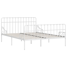 vidaXL fehér fém ágykeret lécezett ágyráccsal 200 x 200 cm (284607) ágy és ágykellék