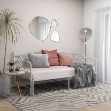 vidaXL Fehér fém kihúzható kanapéágy-keret 90 x 200 cm bútor