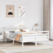 vidaXL fehér fenyőfa ágykeret fejtámlával 150x200 cm ágy és ágykellék