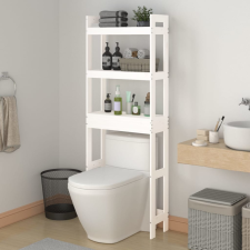 vidaXL fehér fenyőfa fürdőszoba állvány 63x26x171 cm fürdőszoba kiegészítő