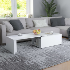 vidaXL fehér forgácslap dohányzóasztal 150 x 50 x 35 cm bútor