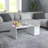 vidaXL Fehér forgácslap dohányzóasztal 90 x 45 x 35 cm