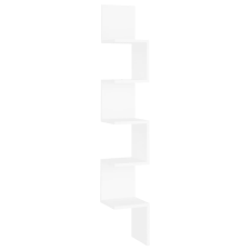 vidaXL fehér forgácslap fali sarokpolc 20 x 20 x 127,5 cm (807277) bútor