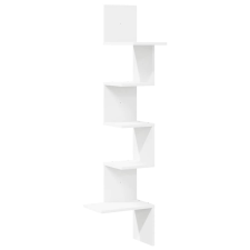 vidaXL fehér forgácslap fali sarokpolc 32x32x127,5 cm (860517) bútor