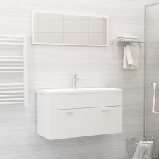 vidaXL fehér forgácslap fürdőszobai bútorszett fürdőszoba bútor