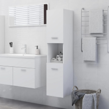 vidaXL fehér forgácslap fürdőszobaszekrény 30 x 30 x 130 cm fürdőszoba bútor