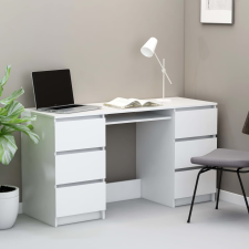 vidaXL fehér forgácslap íróasztal 140 x 50 x 77 cm íróasztal