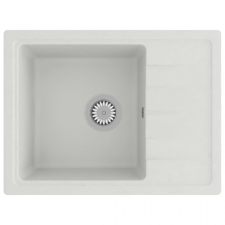 vidaXL Fehér gránit ovális konyhai mosogatótálca túlfolyóval mosogatótálca