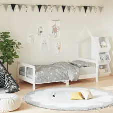 vidaXL fehér gyerek tömör fenyőfa ágykeret 80 x 160 cm ágy és ágykellék