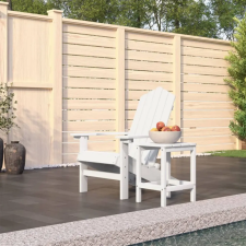 vidaXL fehér HDPE kerti adirondack szék asztallal kerti bútor
