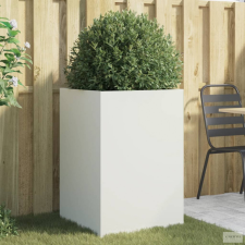 vidaXL Fehér hidegen hengerelt acél növénytartó 52x48x75 cm kerti tárolás