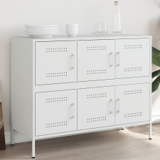 vidaXL fehér hidegen hengerelt acél tálalószekrény 100,5 x 39 x 79 cm bútor