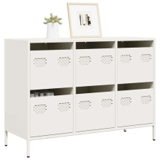vidaXL fehér hidegen hengerelt acél tálalószekrény 101,5x39x73,5 cm bútor