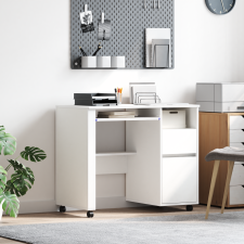 vidaXL Fehér Íróasztal Fiókokkal Fehér MDF, Forgácslap Szabványos Fiókok íróasztal