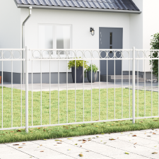 vidaXL Fehér Kertkerítés 1,7x0,8 m Acél építőanyag