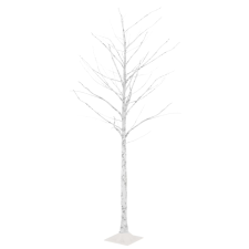 vidaXL fehér LED-es nyírfa 128 meleg fehér LED-del 220 cm (345145) műfenyő