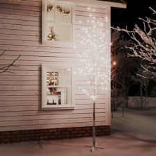 vidaXL Fehér LED-es nyírfa 672 meleg fehér LED-del 400 cm műfenyő