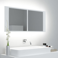 vidaXL fehér LED-es tükrös fürdőszobaszekrény 100 x 12 x 45 cm fürdőszoba bútor