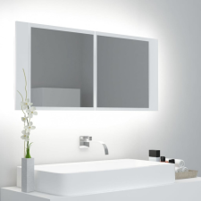vidaXL Fehér LED-es tükrös fürdőszobaszekrény 100 x 12 x 45 cm fürdőszoba bútor