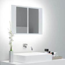 vidaXL Fehér LED-es tükrös fürdőszobaszekrény 60 x 12 x 45 cm fürdőszoba bútor