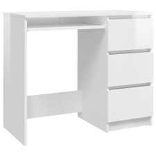 vidaXL fehér magasfényű forgácslap íróasztal 90 x 45 x 76 cm (801379) íróasztal