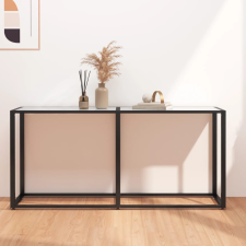 vidaXL fehér márványszínű edzett üveg tálalóasztal 160 x 35 x 75,5 cm bútor