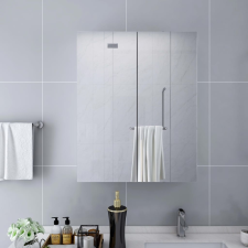 vidaXL fehér MDF tükrös fürdőszobaszekrény 60 x 15 x 75 cm fürdőszoba bútor