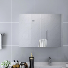 vidaXL fehér MDF tükrös fürdőszobaszekrény 80 x 15 x 60 cm fürdőszoba bútor