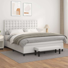 vidaXL Fehér Műbőr Ágy - 160x200 cm ágy és ágykellék