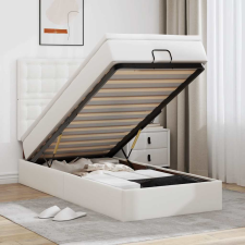 vidaXL fehér műbőr ottomán ágy matraccal 80x200cm ágy és ágykellék