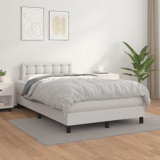 vidaXL fehér műbőr rugós ágy matraccal 120 x 200 cm ágy és ágykellék
