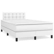 vidaXL fehér műbőr rugós ágy matraccal 120 x 200 cm (3141114) ágy és ágykellék