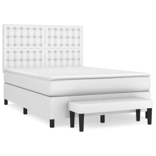 vidaXL fehér műbőr rugós ágy matraccal 140x190 cm ágy és ágykellék