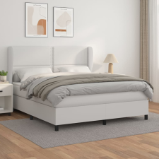 vidaXL fehér műbőr rugós ágy matraccal 160 x 200 cm ágy és ágykellék