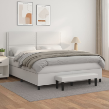 vidaXL fehér műbőr rugós ágy matraccal 180 x 200 cm ágy és ágykellék
