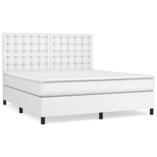 vidaXL fehér műbőr rugós ágy matraccal 180 x 200 cm (3142858) ágy és ágykellék